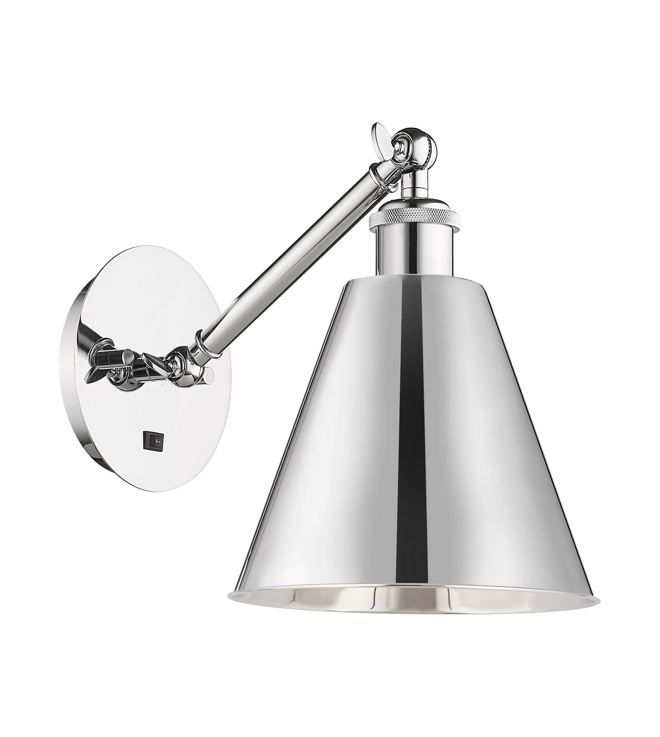 One Light Wall Sconce by Innovations - Ballston Collection, Polished Chrome Finish - 317-1W-PC-MBC-8-PC