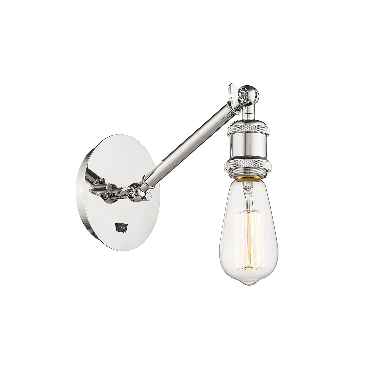 One Light Wall Sconce by Innovations - Ballston Collection, Polished Nickel Finish - 317-1W-PN