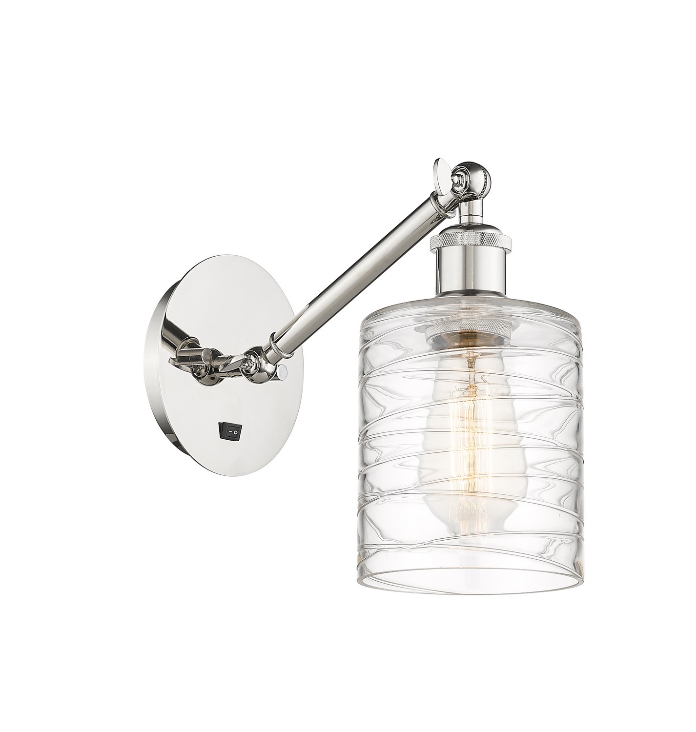 One Light Wall Sconce by Innovations - Ballston Collection, Polished Nickel Finish - 317-1W-PN-G1113