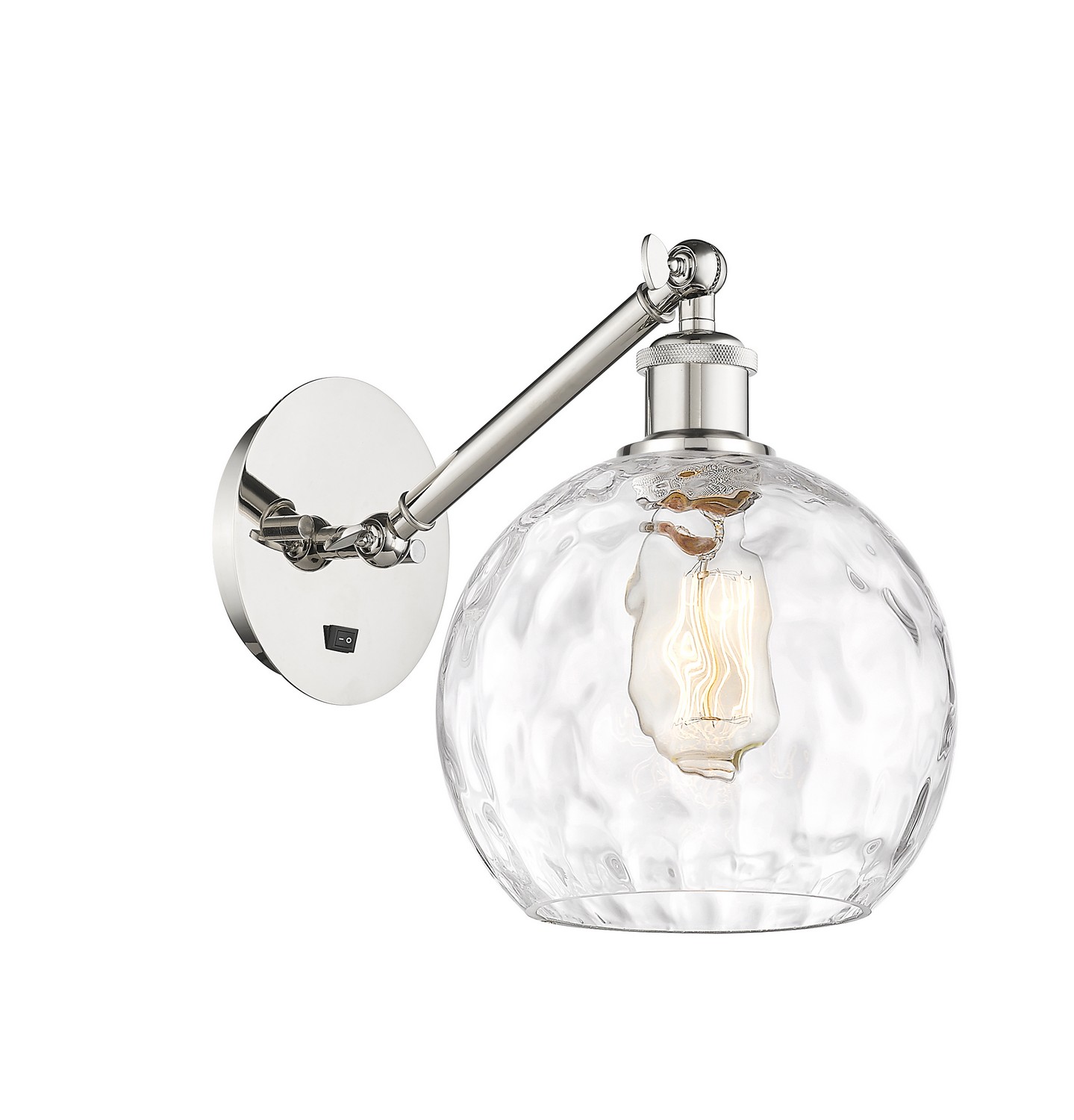 One Light Wall Sconce by Innovations - Ballston Collection, Polished Nickel Finish - 317-1W-PN-G1215-8