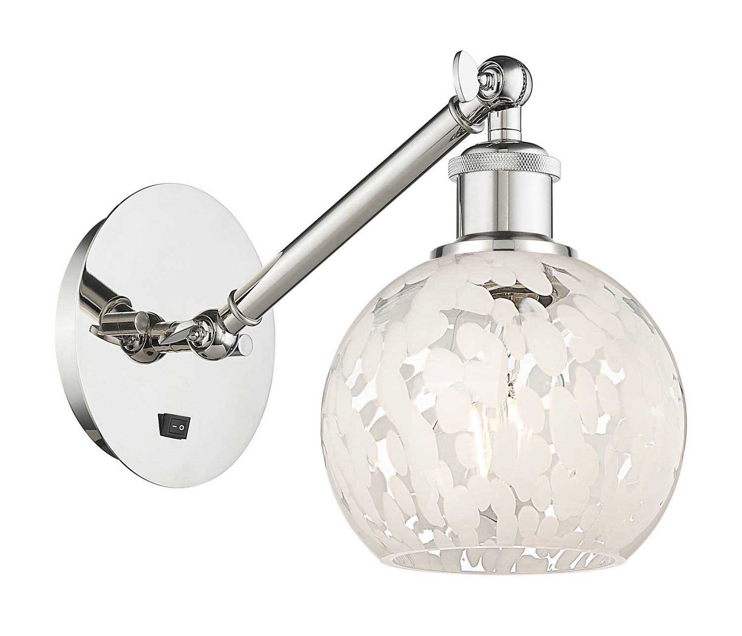 One Light Wall Sconce by Innovations - Ballston Collection, Polished Nickel Finish - 317-1W-PN-G1216-6WM