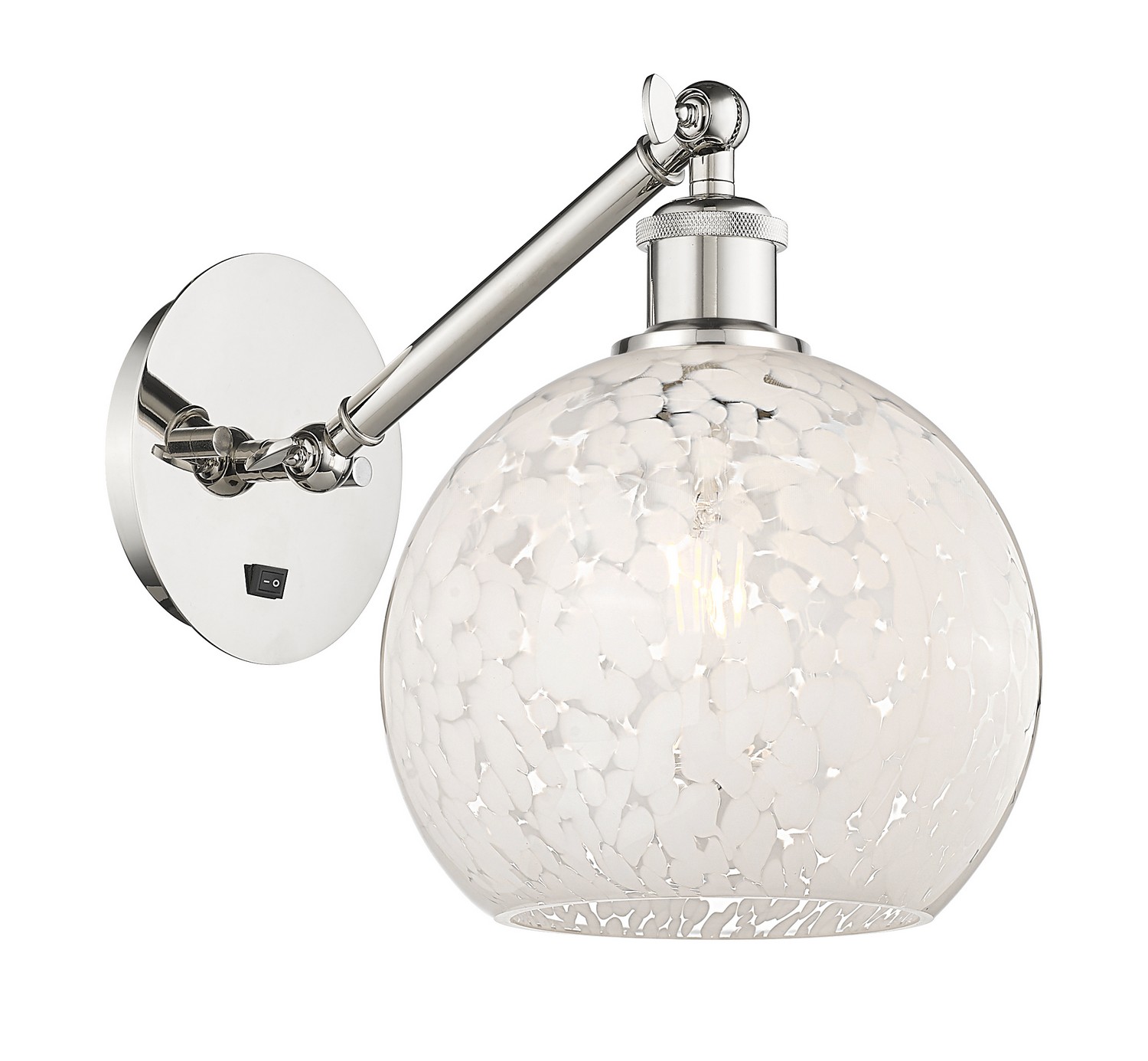 One Light Wall Sconce by Innovations - Ballston Collection, Polished Nickel Finish - 317-1W-PN-G1216-8WM