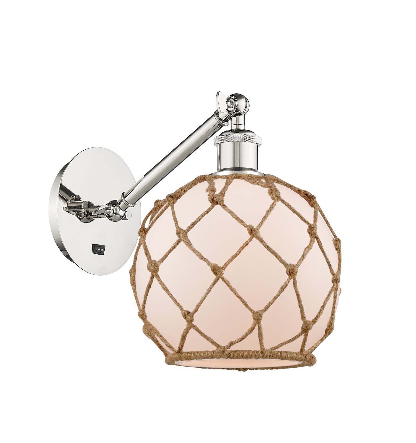 One Light Wall Sconce by Innovations - Ballston Collection, Polished Nickel Finish - 317-1W-PN-G121-8RB