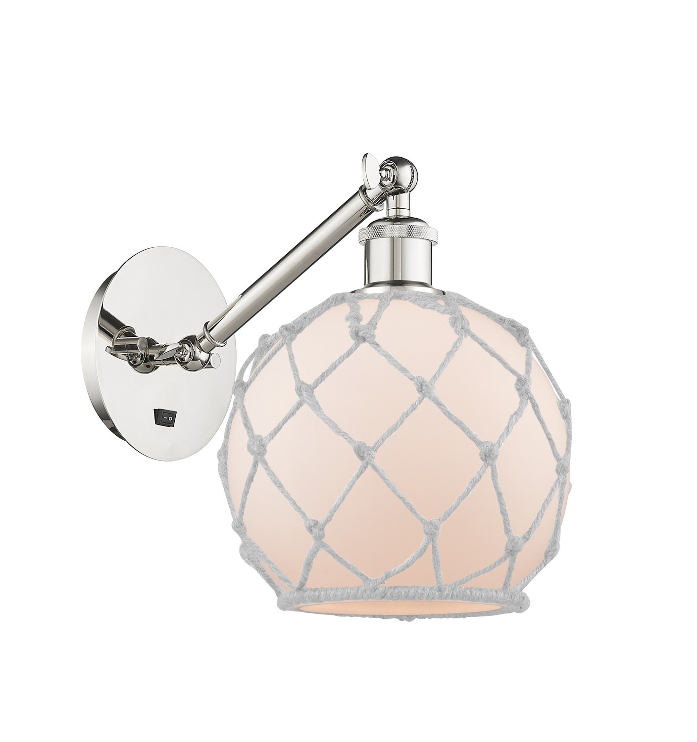 One Light Wall Sconce by Innovations - Ballston Collection, Polished Nickel Finish - 317-1W-PN-G121-8RW