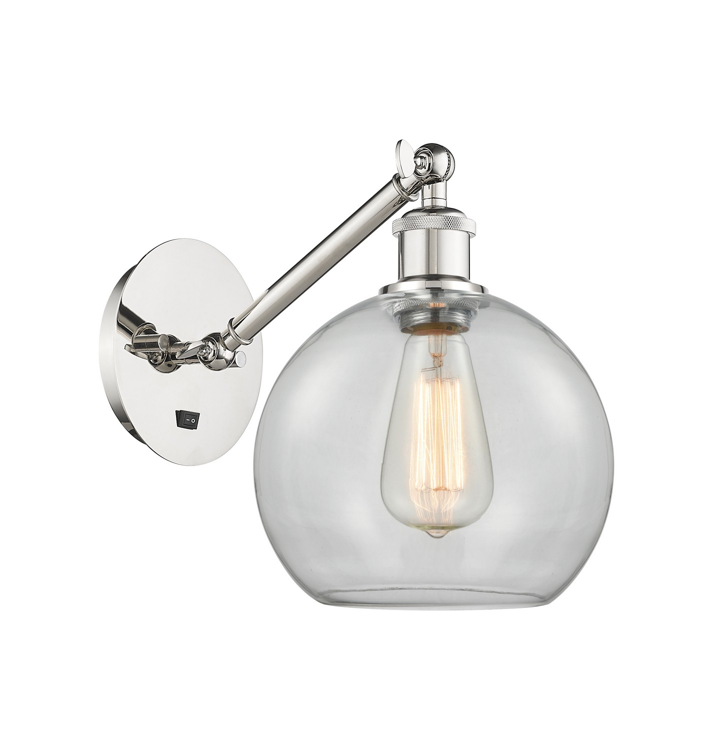 LED Wall Sconce by Innovations - Ballston Collection, Polished Nickel Finish - 317-1W-PN-G122-8-LED
