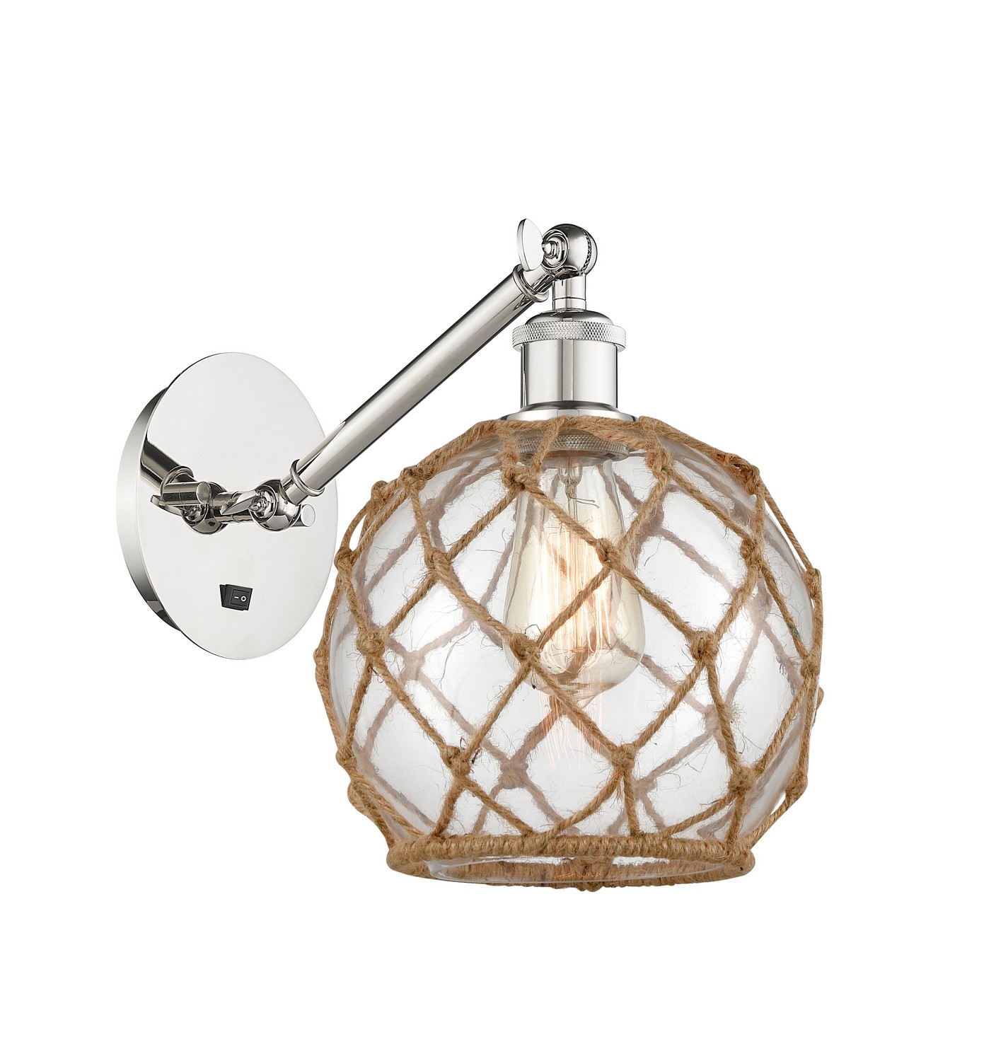 LED Wall Sconce by Innovations - Ballston Collection, Polished Nickel Finish - 317-1W-PN-G122-8RB-LED