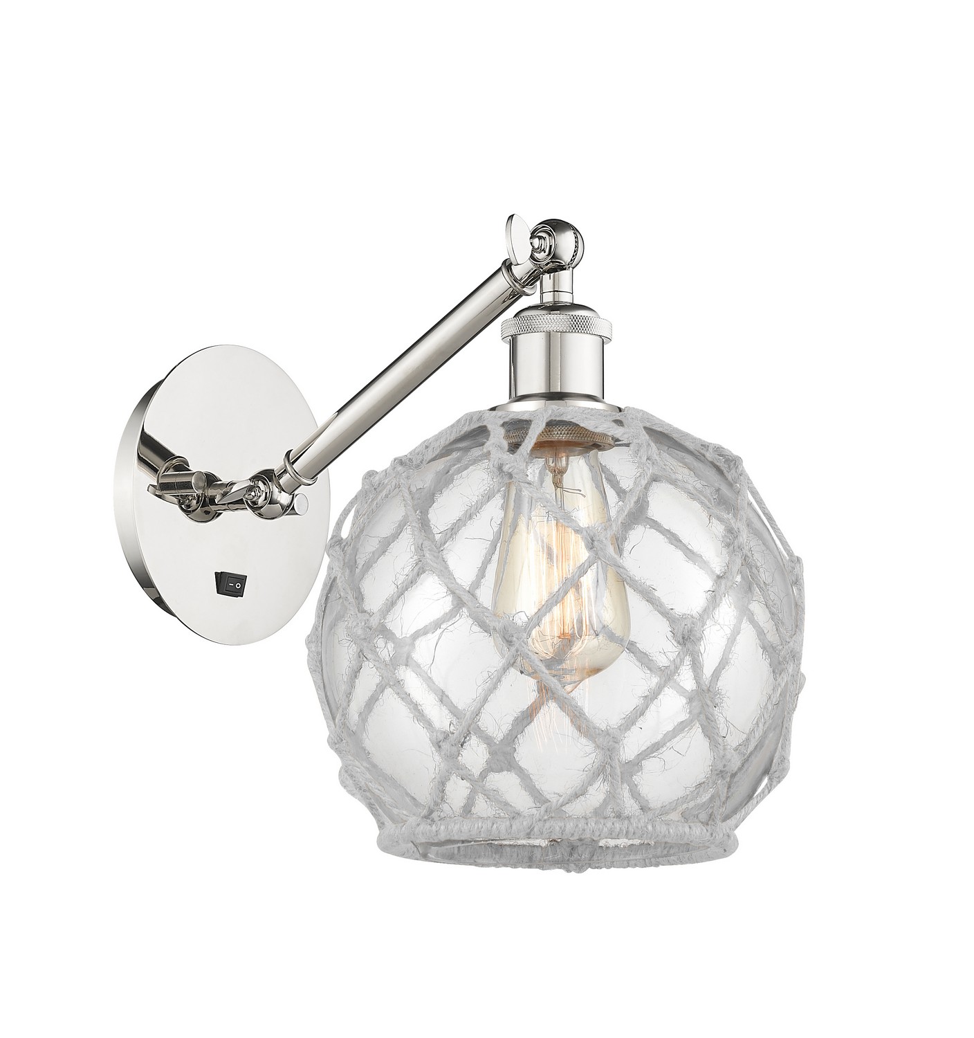 One Light Wall Sconce by Innovations - Ballston Collection, Polished Nickel Finish - 317-1W-PN-G122-8RW