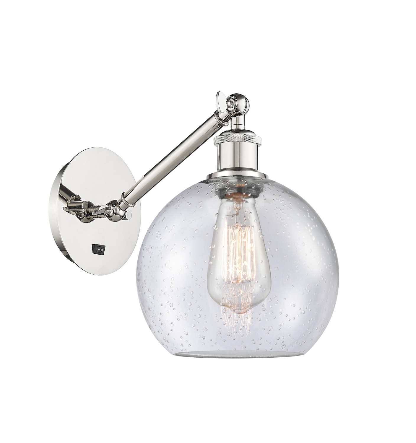 LED Wall Sconce by Innovations - Ballston Collection, Polished Nickel Finish - 317-1W-PN-G124-8-LED