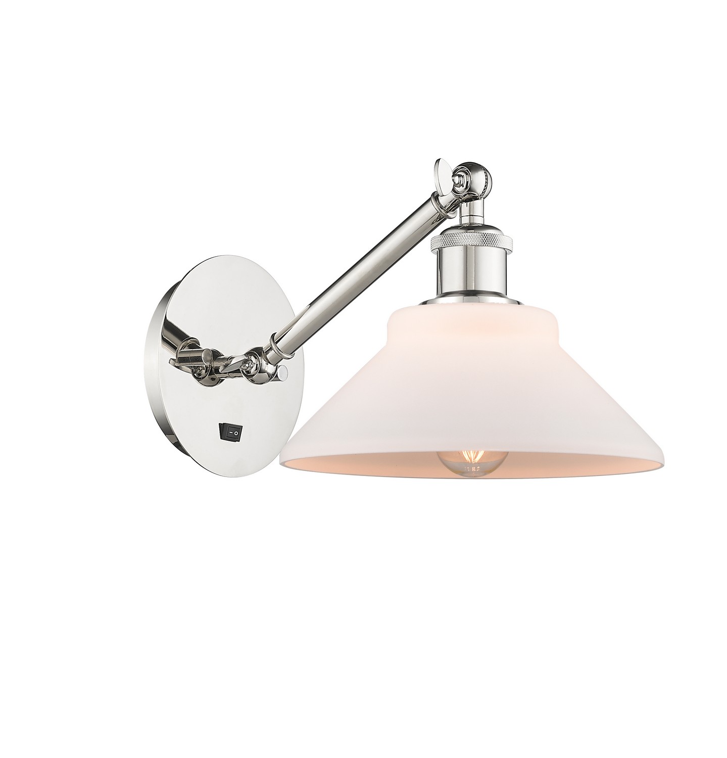 One Light Wall Sconce by Innovations - Ballston Collection, Polished Nickel Finish - 317-1W-PN-G131