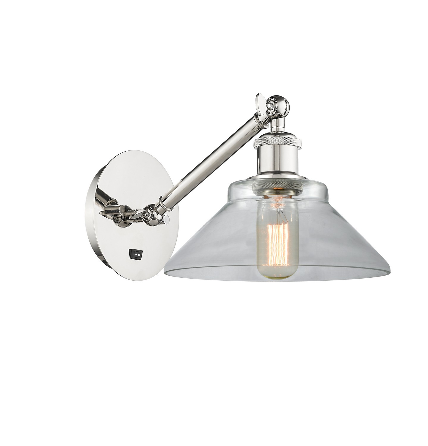 One Light Wall Sconce by Innovations - Ballston Collection, Polished Nickel Finish - 317-1W-PN-G132