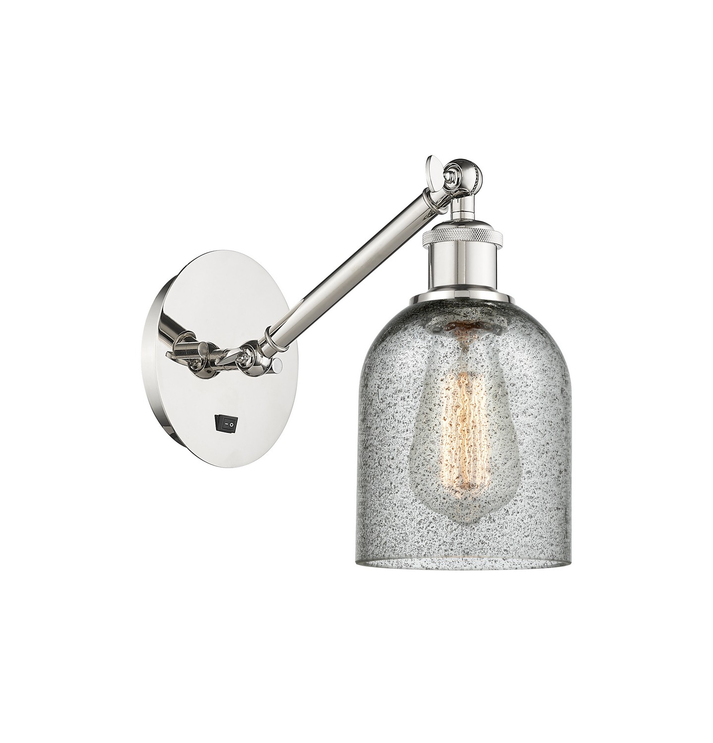 One Light Wall Sconce by Innovations - Ballston Collection, Polished Nickel Finish - 317-1W-PN-G257