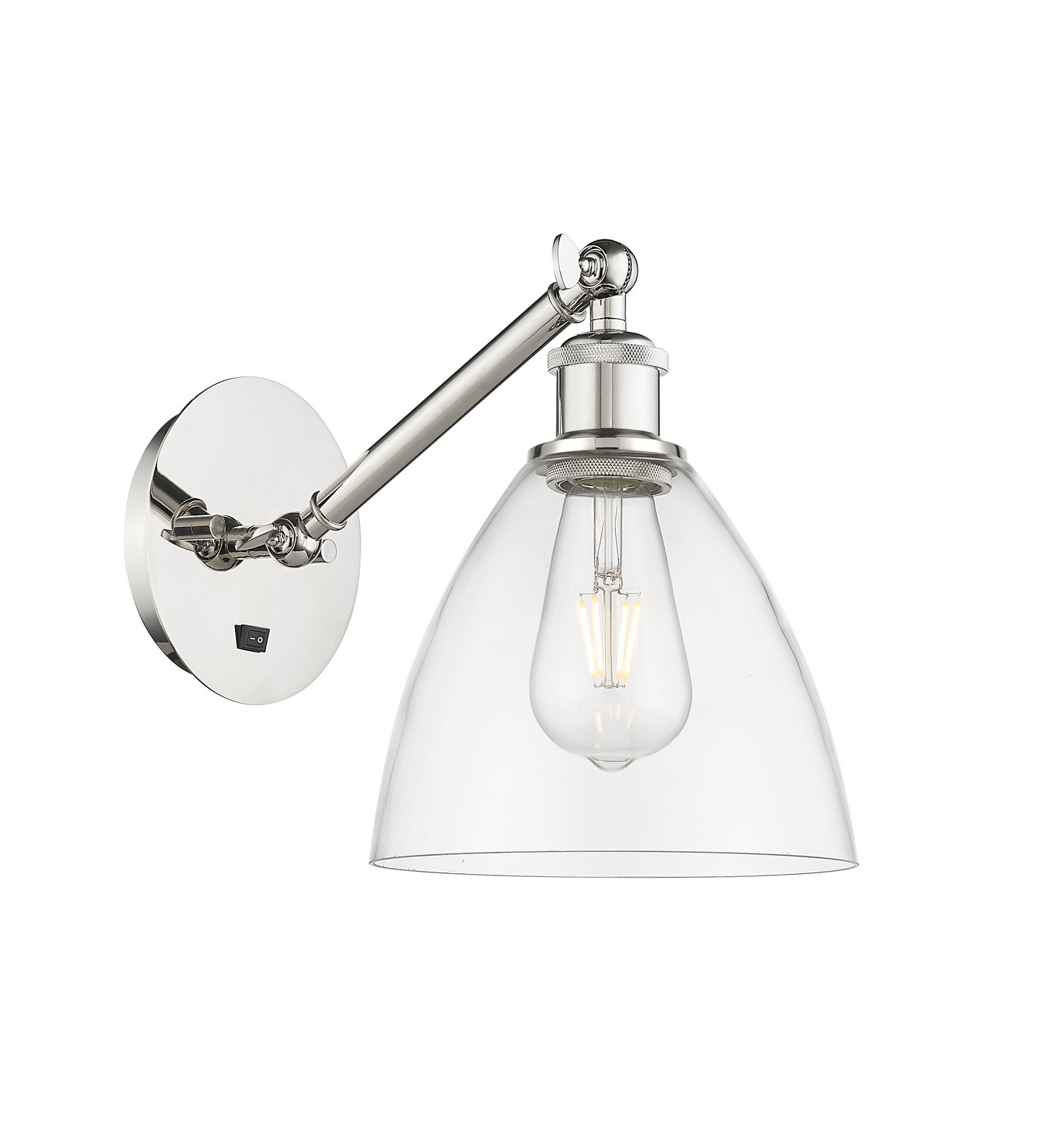 LED Wall Sconce by Innovations - Ballston Collection, Polished Nickel Finish - 317-1W-PN-GBD-752-LED