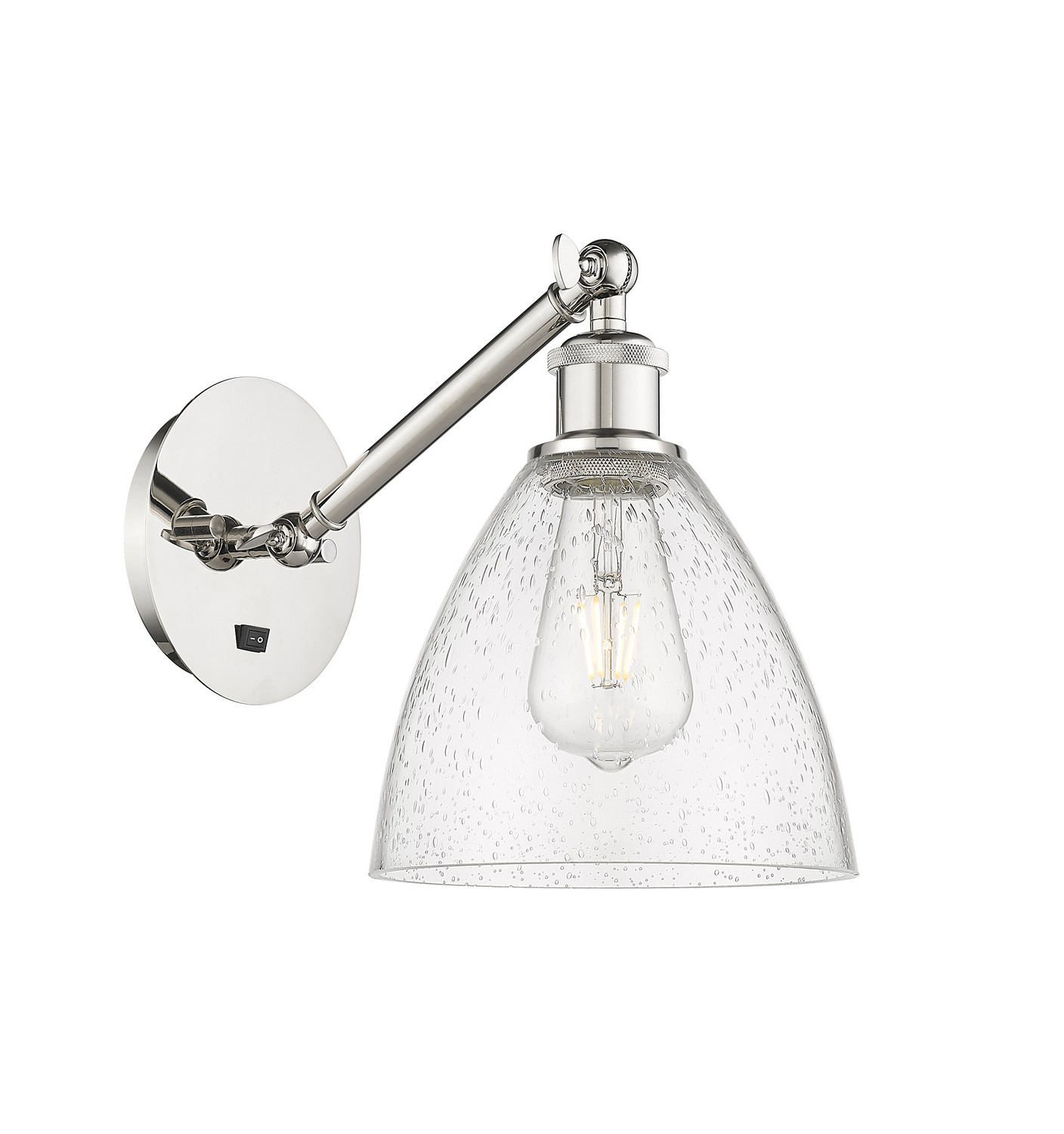 LED Wall Sconce by Innovations - Ballston Collection, Polished Nickel Finish - 317-1W-PN-GBD-754-LED