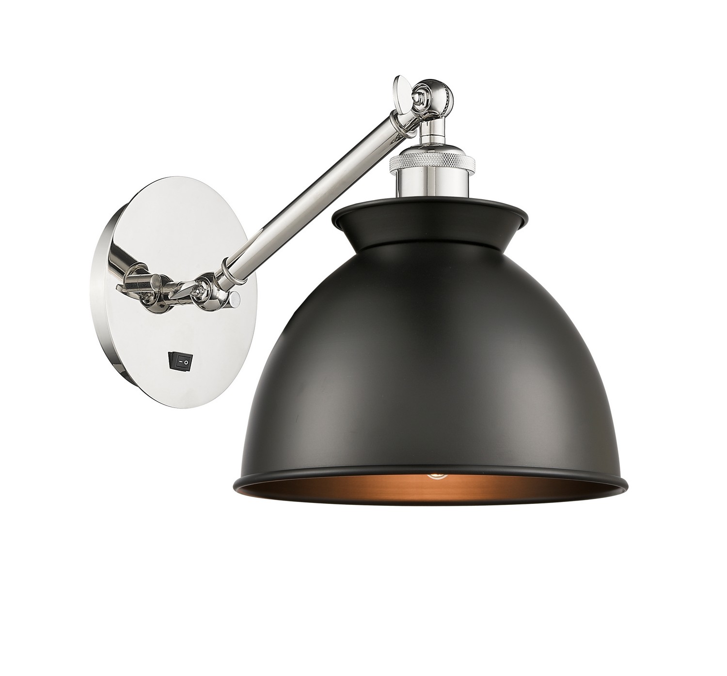 LED Wall Sconce by Innovations - Ballston Collection, Polished Nickel Finish - 317-1W-PN-M14-BK-LED