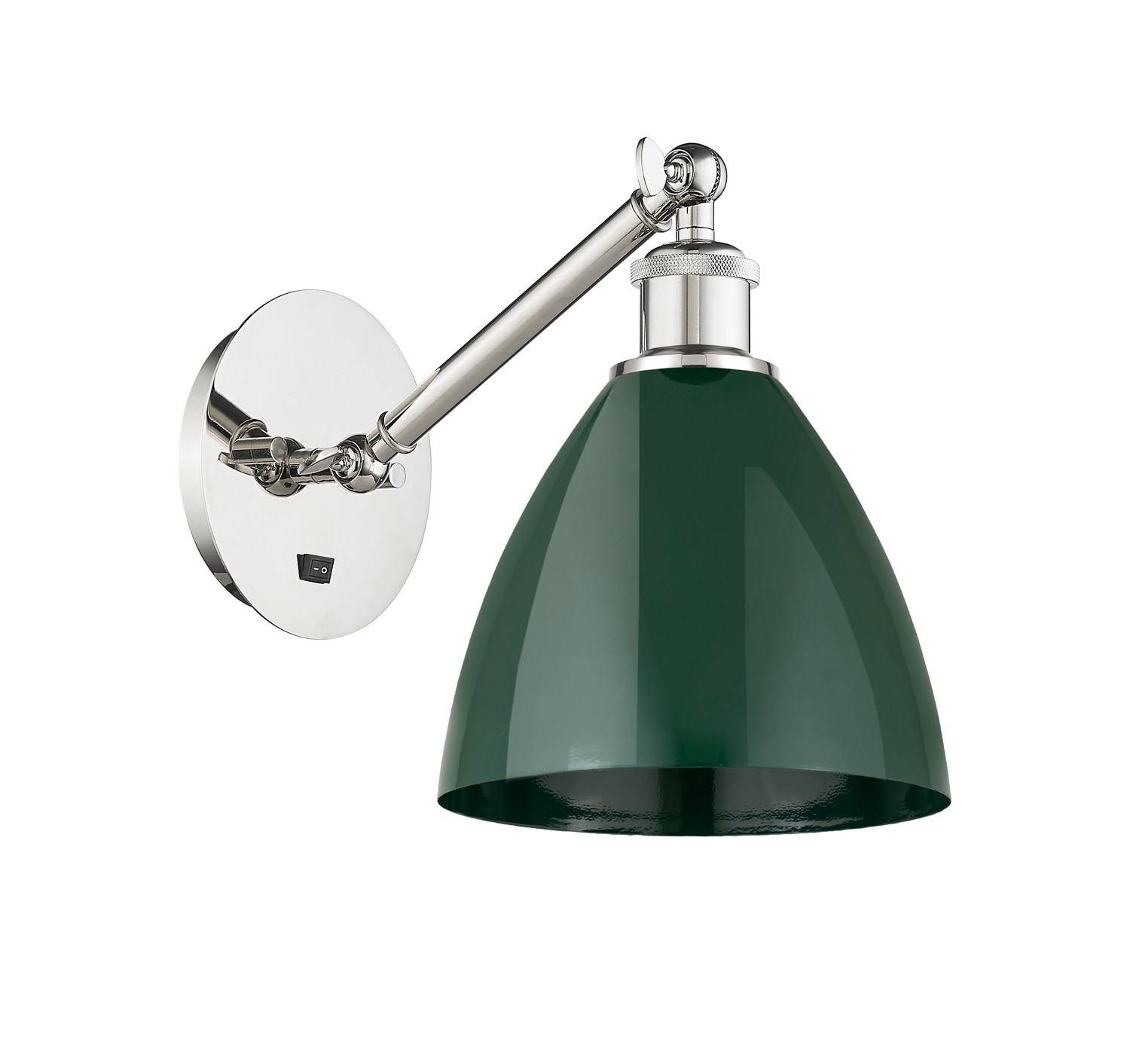 One Light Wall Sconce by Innovations - Ballston Collection, Polished Nickel Finish - 317-1W-PN-MBD-75-GR