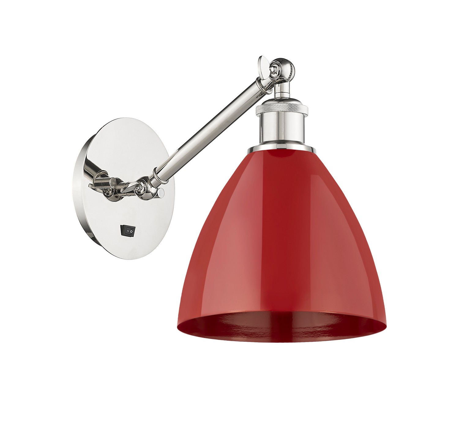 One Light Wall Sconce by Innovations - Ballston Collection, Polished Nickel Finish - 317-1W-PN-MBD-75-RD
