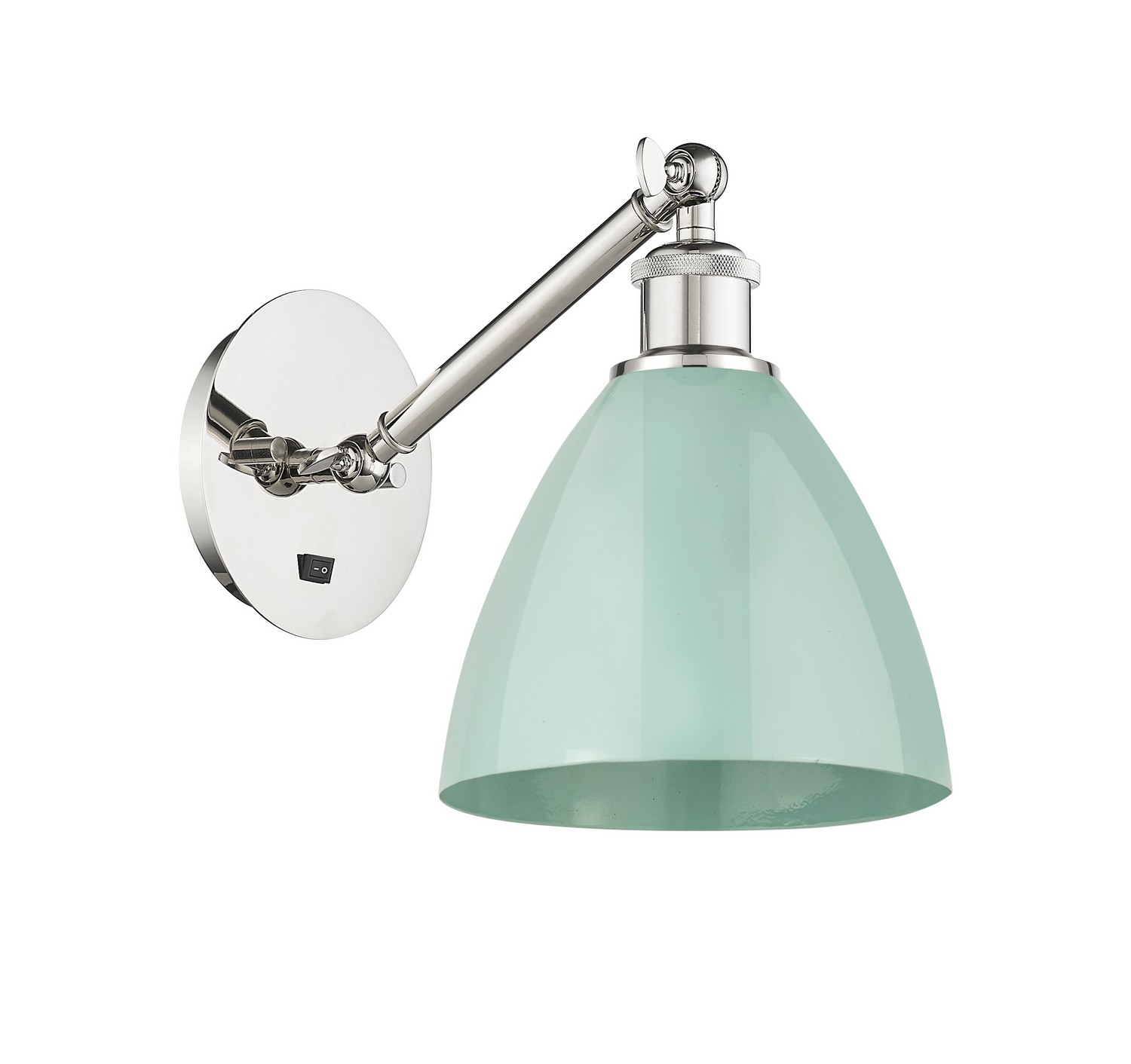 One Light Wall Sconce by Innovations - Ballston Collection, Polished Nickel Finish - 317-1W-PN-MBD-75-SF