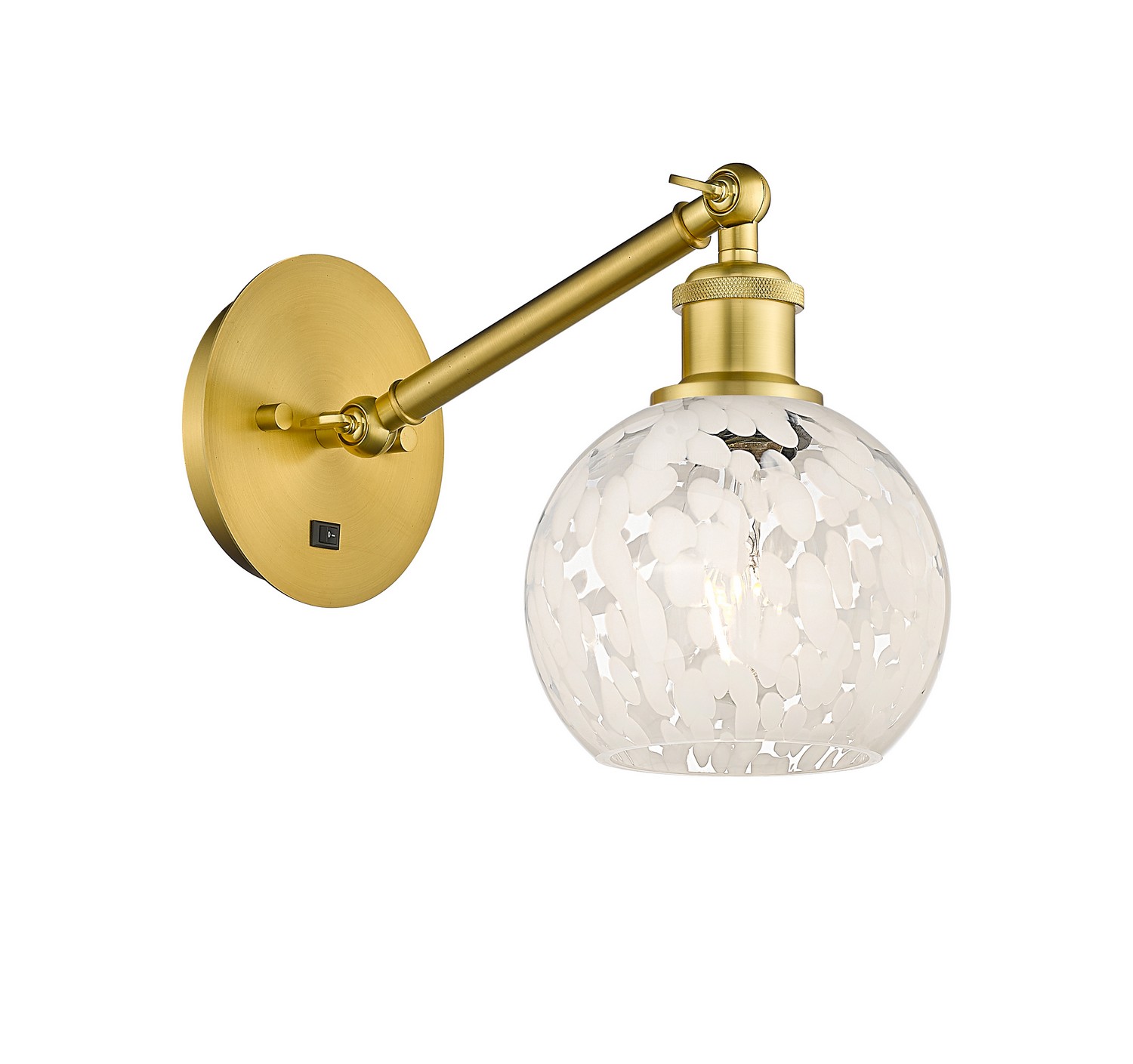 One Light Wall Sconce by Innovations - Ballston Collection, Satin Gold Finish - 317-1W-SG-G1216-6WM