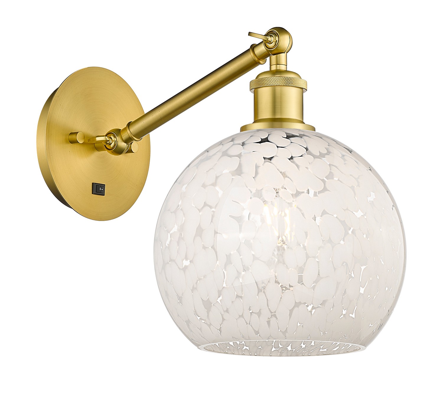 One Light Wall Sconce by Innovations - Ballston Collection, Satin Gold Finish - 317-1W-SG-G1216-8WM