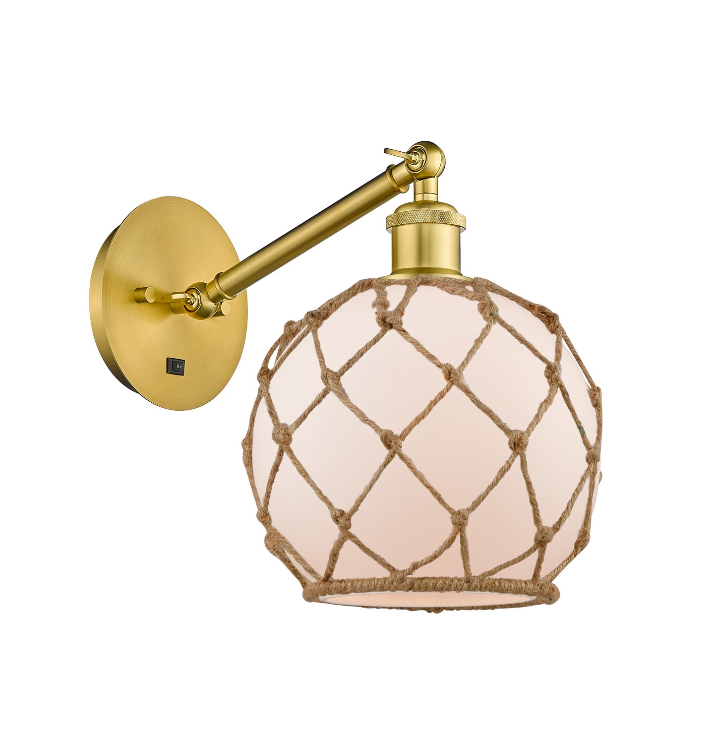 One Light Wall Sconce by Innovations - Ballston Collection, Satin Gold Finish - 317-1W-SG-G121-8RB