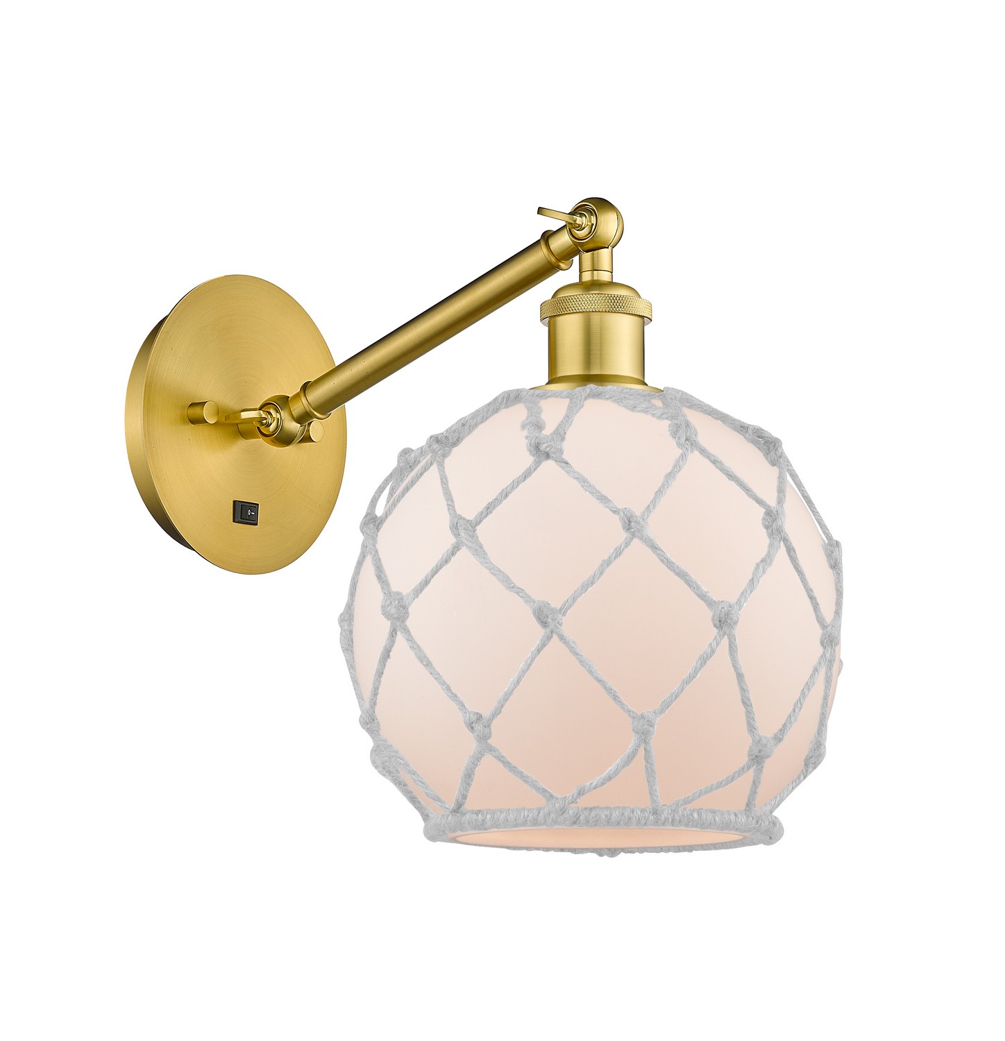 One Light Wall Sconce by Innovations - Ballston Collection, Satin Gold Finish - 317-1W-SG-G121-8RW