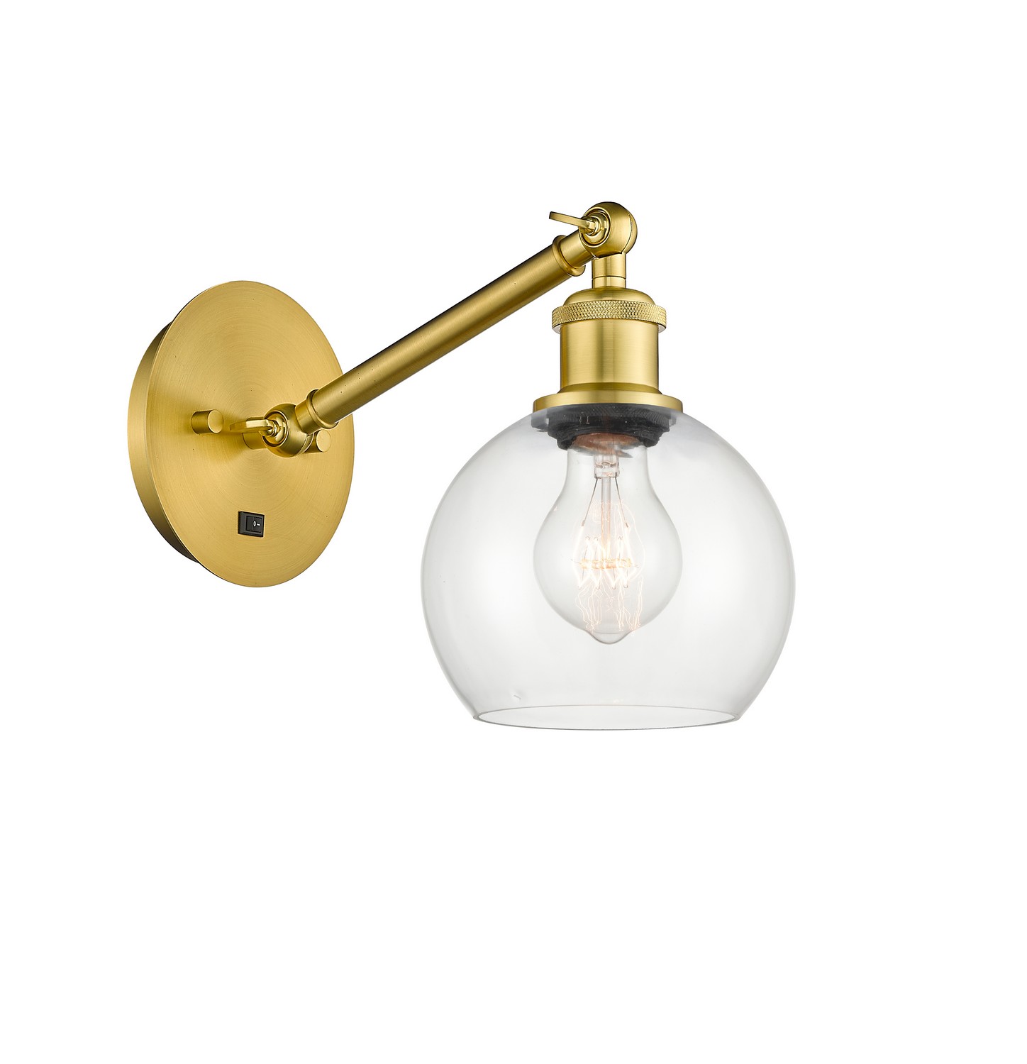 One Light Wall Sconce by Innovations - Ballston Collection, Satin Gold Finish - 317-1W-SG-G122-6