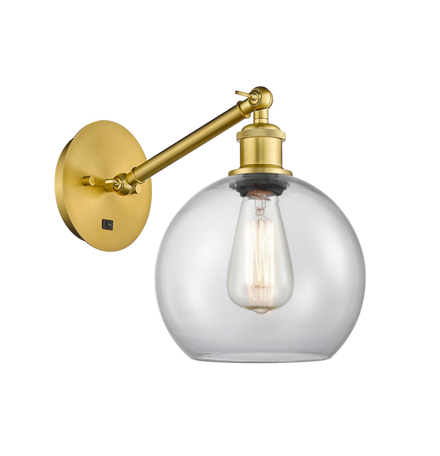 LED Wall Sconce by Innovations - Ballston Collection, Satin Gold Finish - 317-1W-SG-G122-8-LED