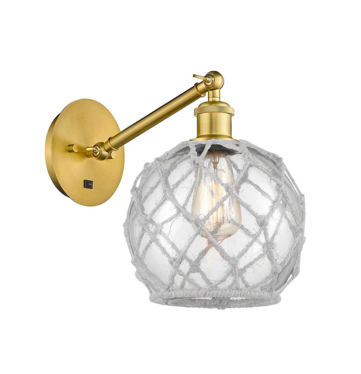 LED Wall Sconce by Innovations - Ballston Collection, Satin Gold Finish - 317-1W-SG-G122-8RW-LED