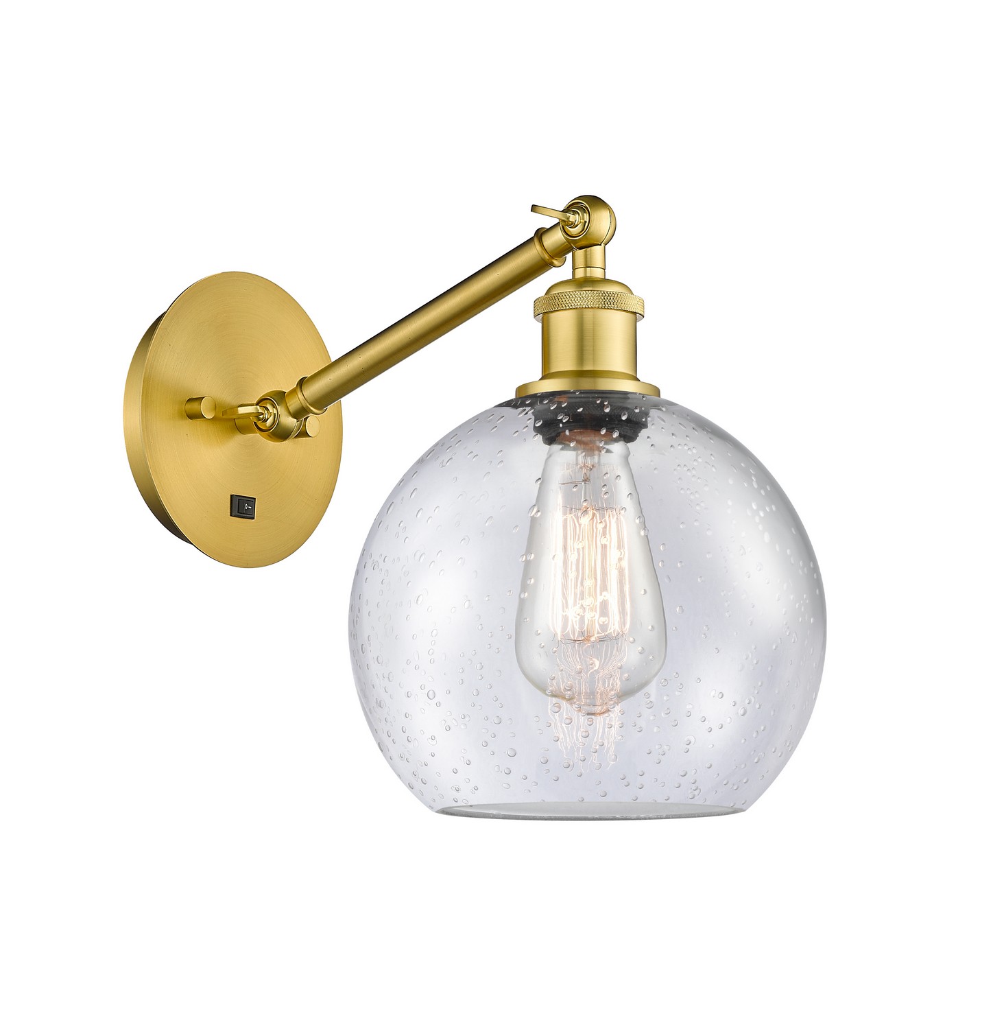 One Light Wall Sconce by Innovations - Ballston Collection, Satin Gold Finish - 317-1W-SG-G124-8