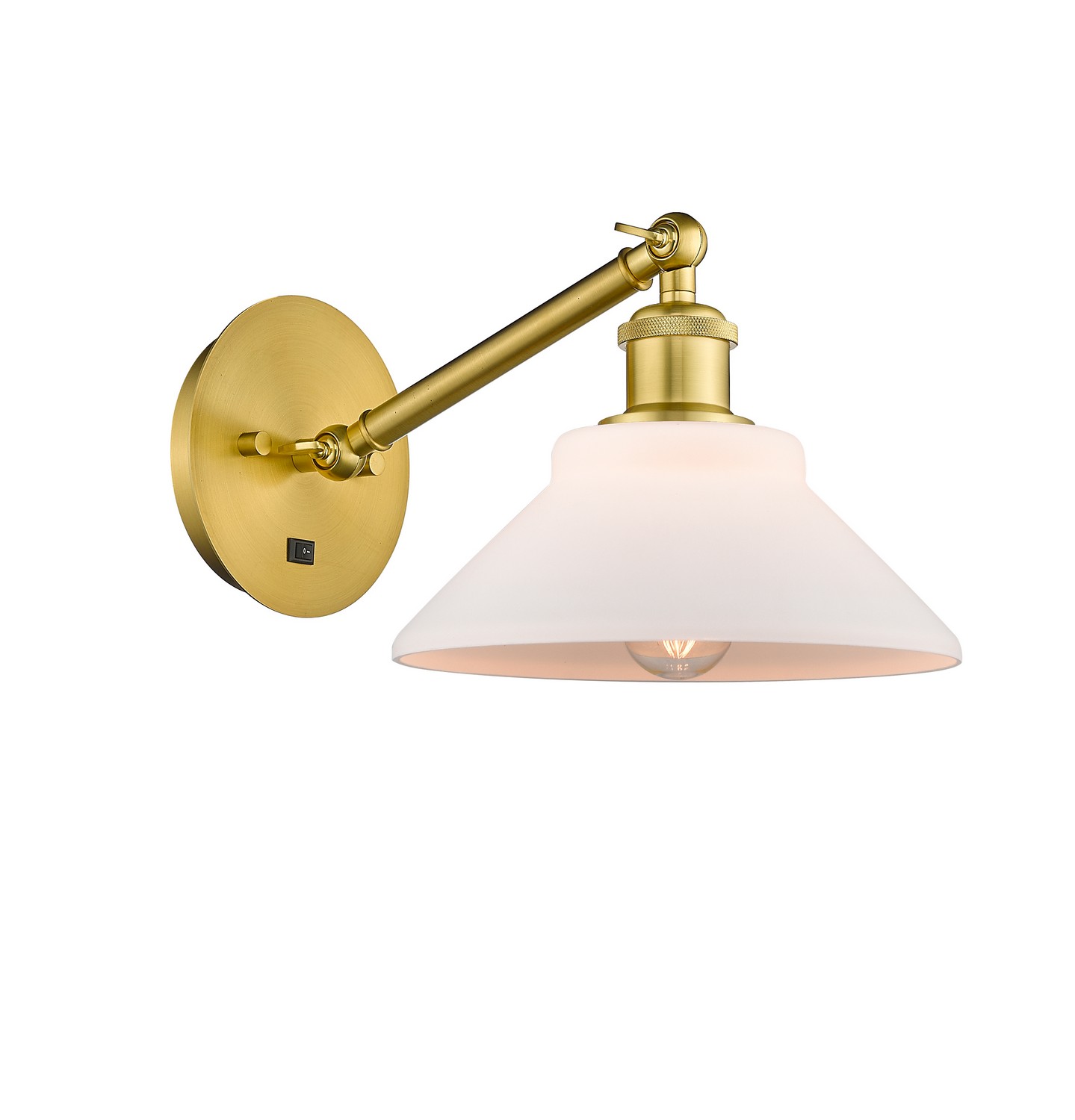One Light Wall Sconce by Innovations - Ballston Collection, Satin Gold Finish - 317-1W-SG-G131
