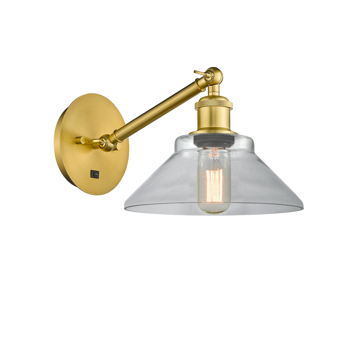 LED Wall Sconce by Innovations - Ballston Collection, Satin Gold Finish - 317-1W-SG-G132-LED