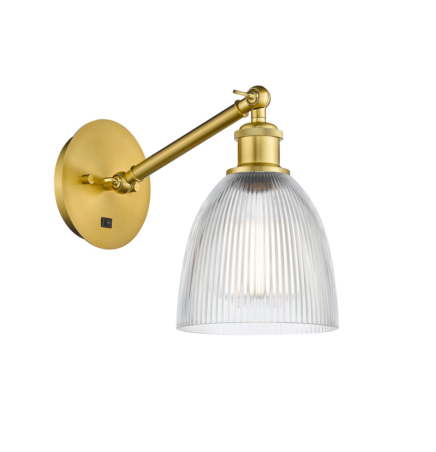 One Light Wall Sconce by Innovations - Ballston Collection, Satin Gold Finish - 317-1W-SG-G382