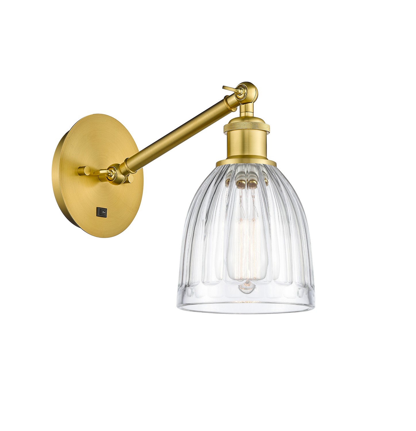 One Light Wall Sconce by Innovations - Ballston Collection, Satin Gold Finish - 317-1W-SG-G442