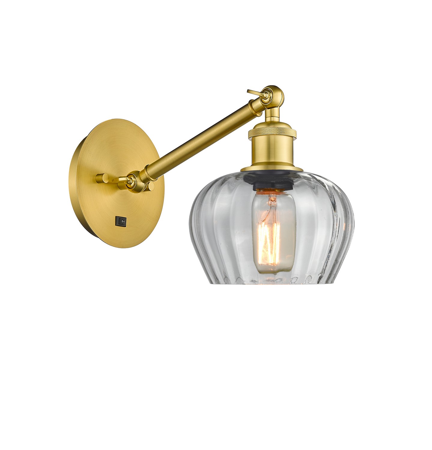 LED Wall Sconce by Innovations - Ballston Collection, Satin Gold Finish - 317-1W-SG-G92-LED