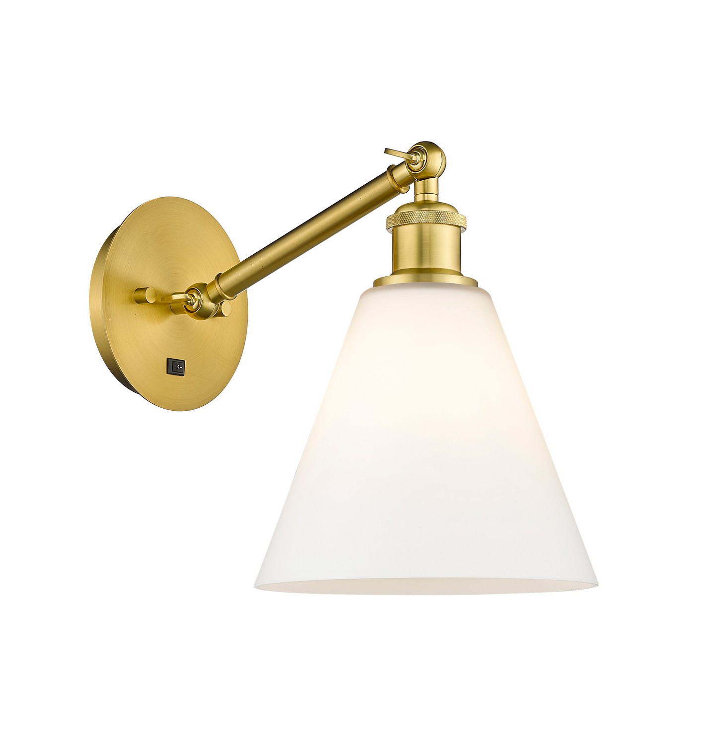 LED Wall Sconce by Innovations - Ballston Collection, Satin Gold Finish - 317-1W-SG-GBC-81-LED