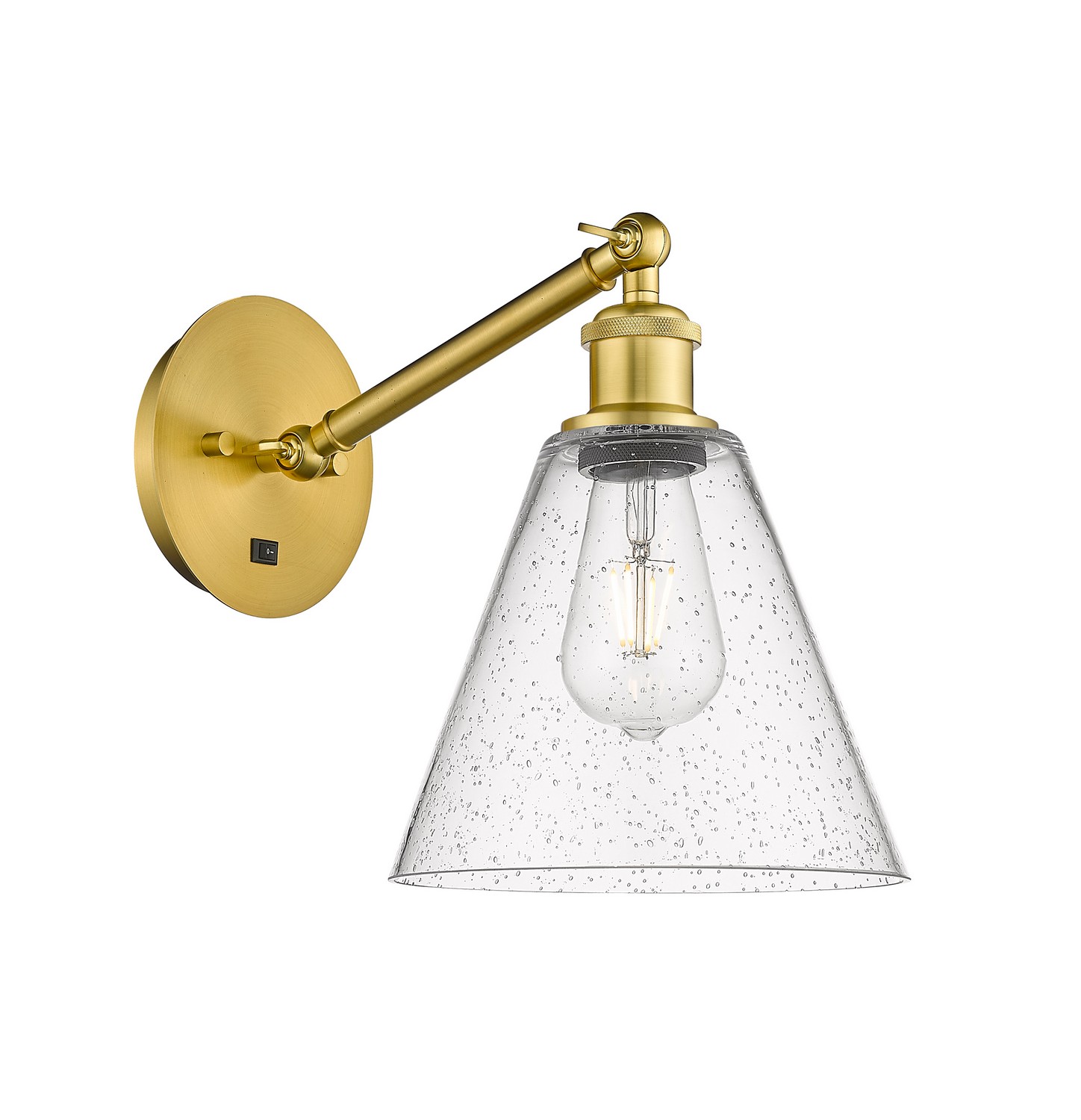 LED Wall Sconce by Innovations - Ballston Collection, Satin Gold Finish - 317-1W-SG-GBC-84-LED