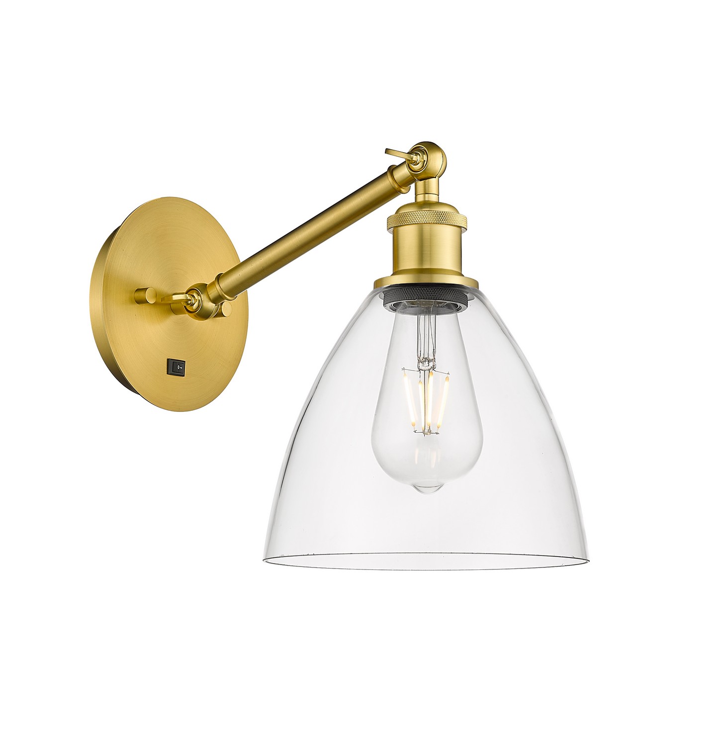 One Light Wall Sconce by Innovations - Ballston Collection, Satin Gold Finish - 317-1W-SG-GBD-752
