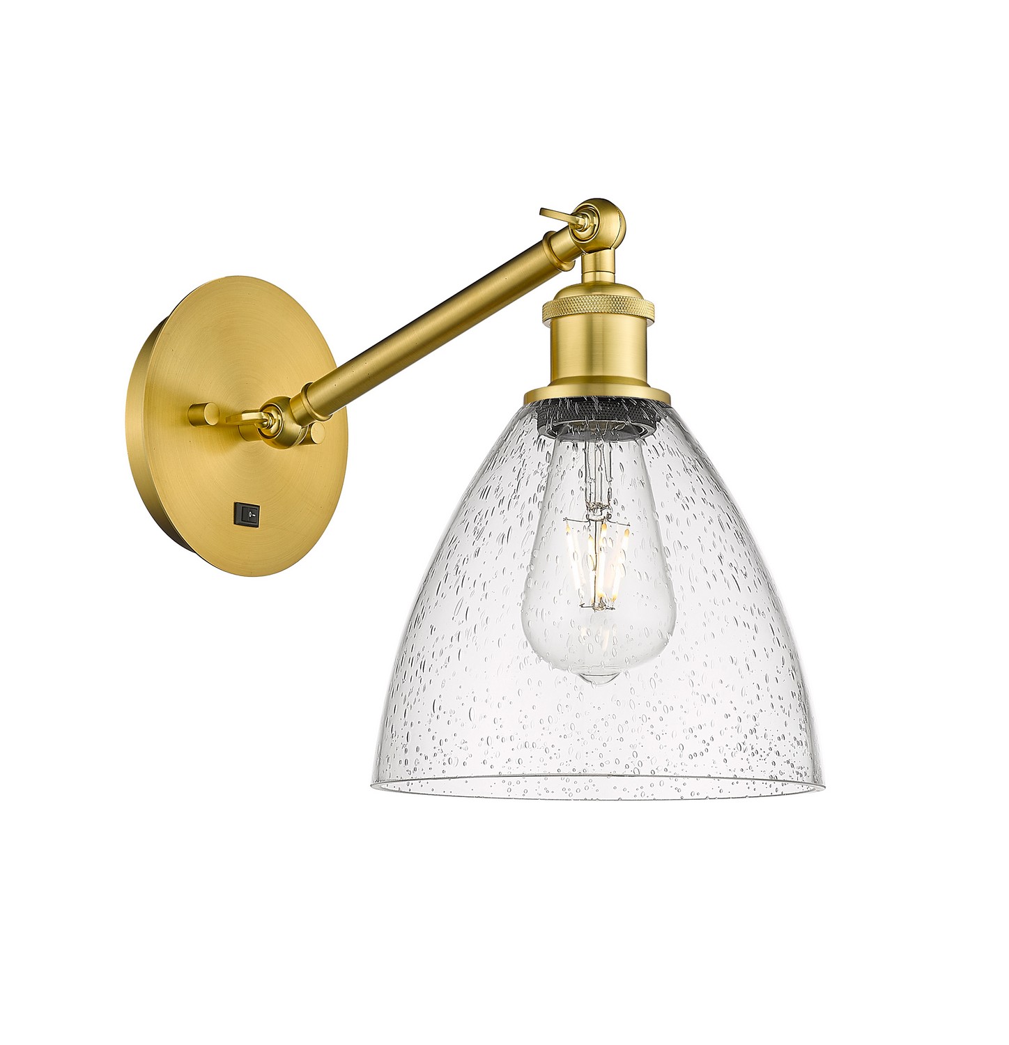 LED Wall Sconce by Innovations - Ballston Collection, Satin Gold Finish - 317-1W-SG-GBD-754-LED