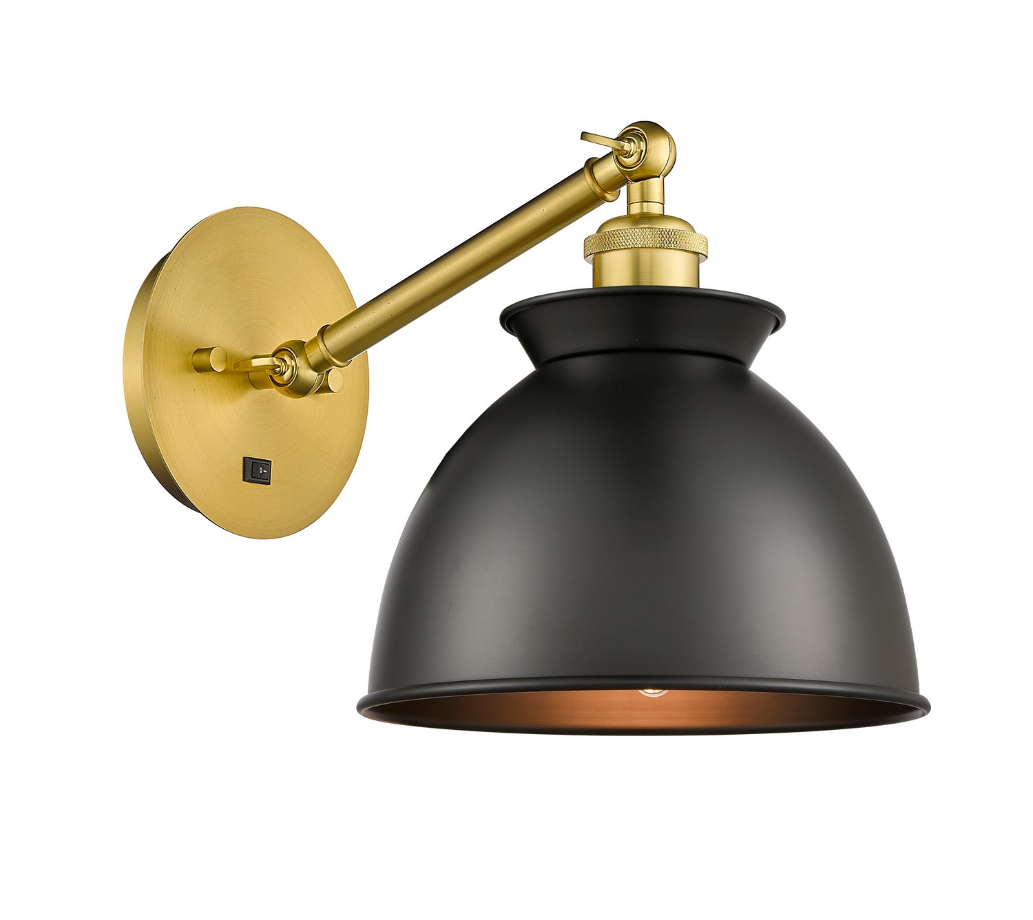 LED Wall Sconce by Innovations - Ballston Collection, Satin Gold Finish - 317-1W-SG-M14-BK-LED