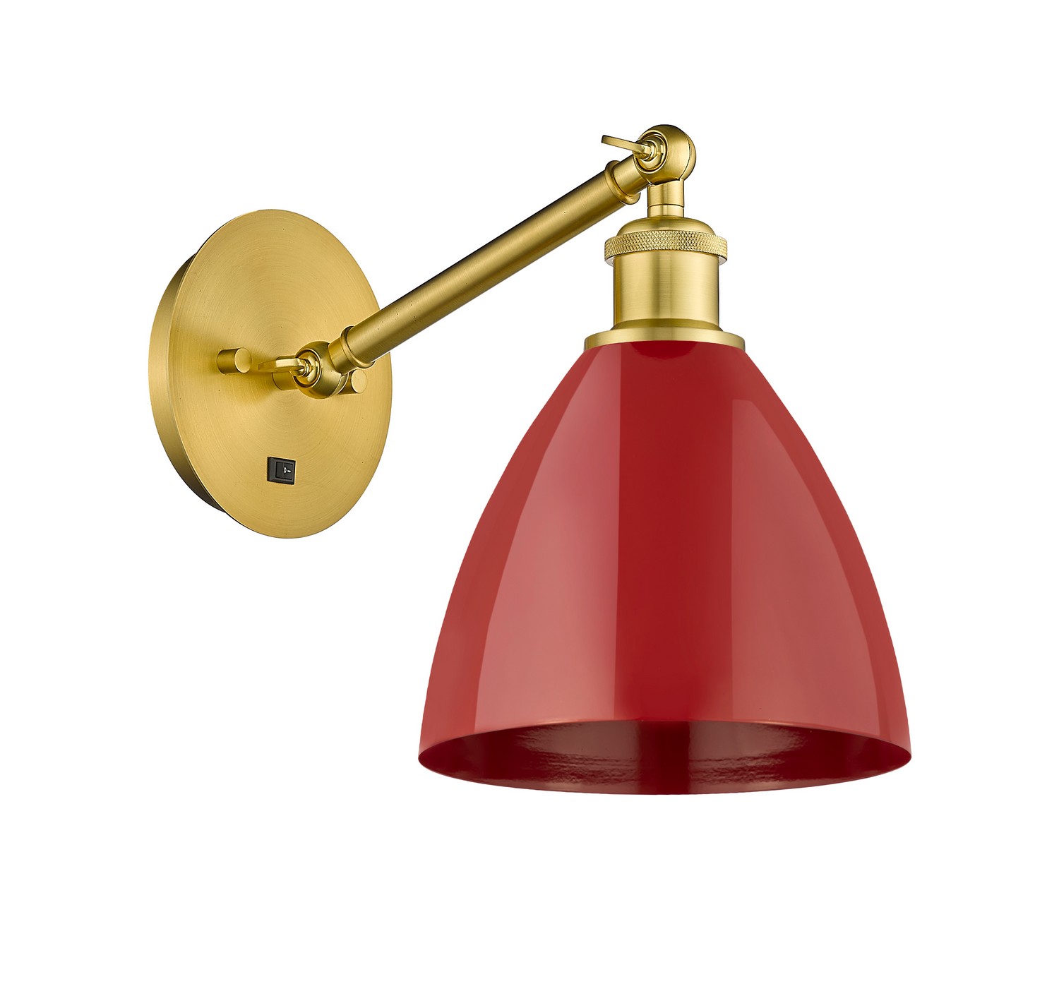 One Light Wall Sconce by Innovations - Ballston Collection, Satin Gold Finish - 317-1W-SG-MBD-75-RD