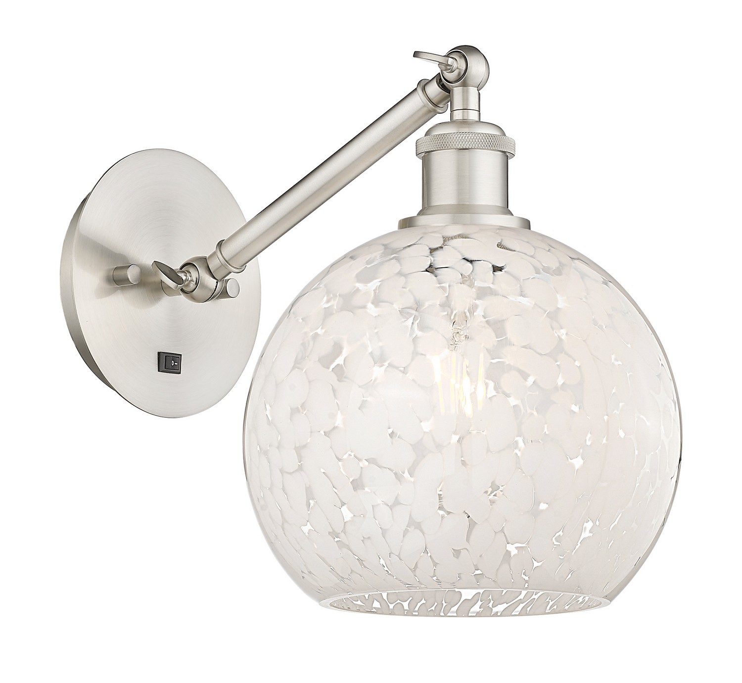 One Light Wall Sconce by Innovations - Ballston Collection, Brushed Satin Nickel Finish - 317-1W-SN-G1216-8WM