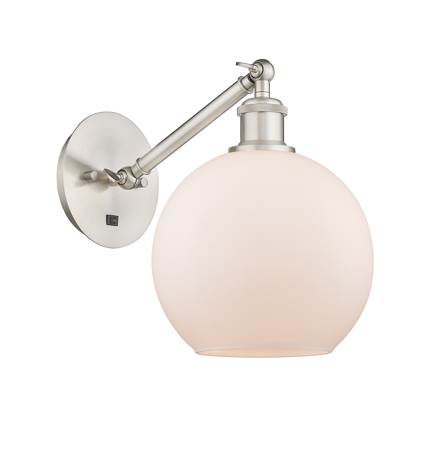 LED Wall Sconce by Innovations - Ballston Collection, Brushed Satin Nickel Finish - 317-1W-SN-G121-8-LED