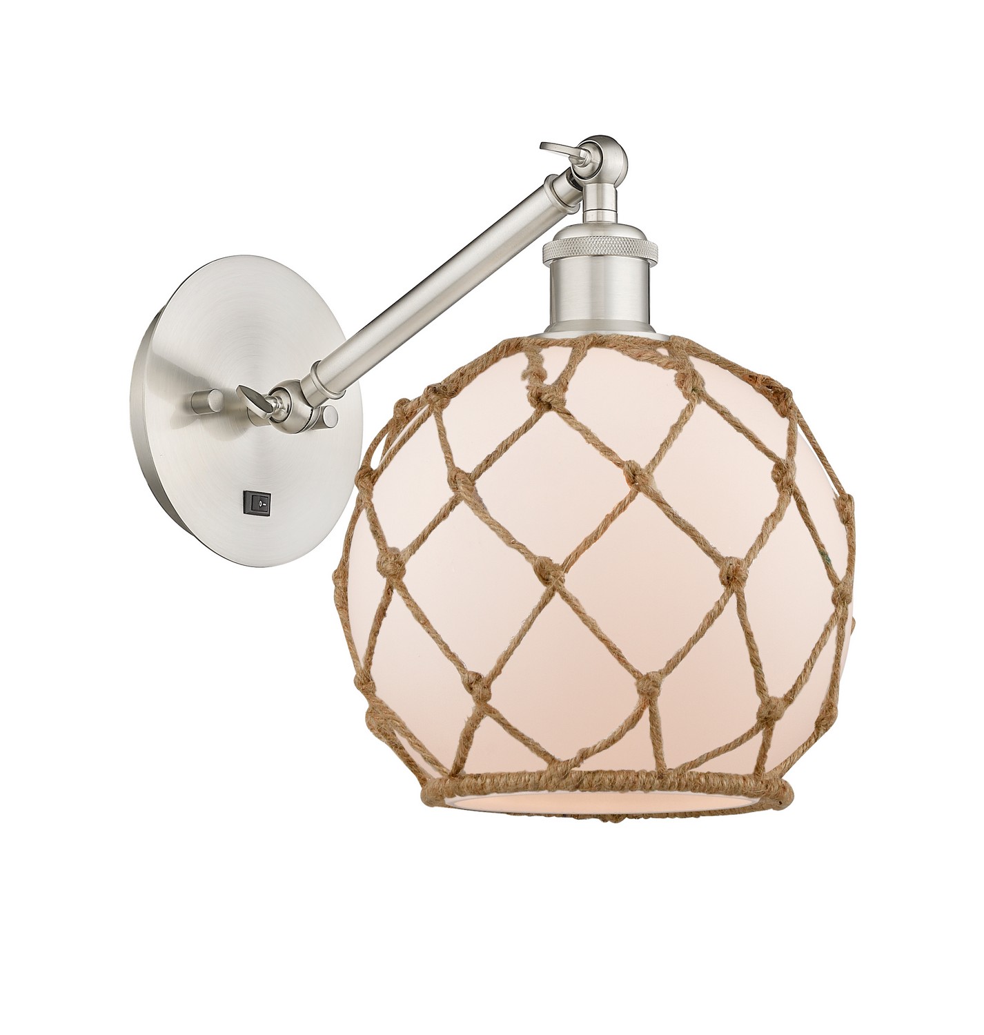 LED Wall Sconce by Innovations - Ballston Collection, Brushed Satin Nickel Finish - 317-1W-SN-G121-8RB-LED