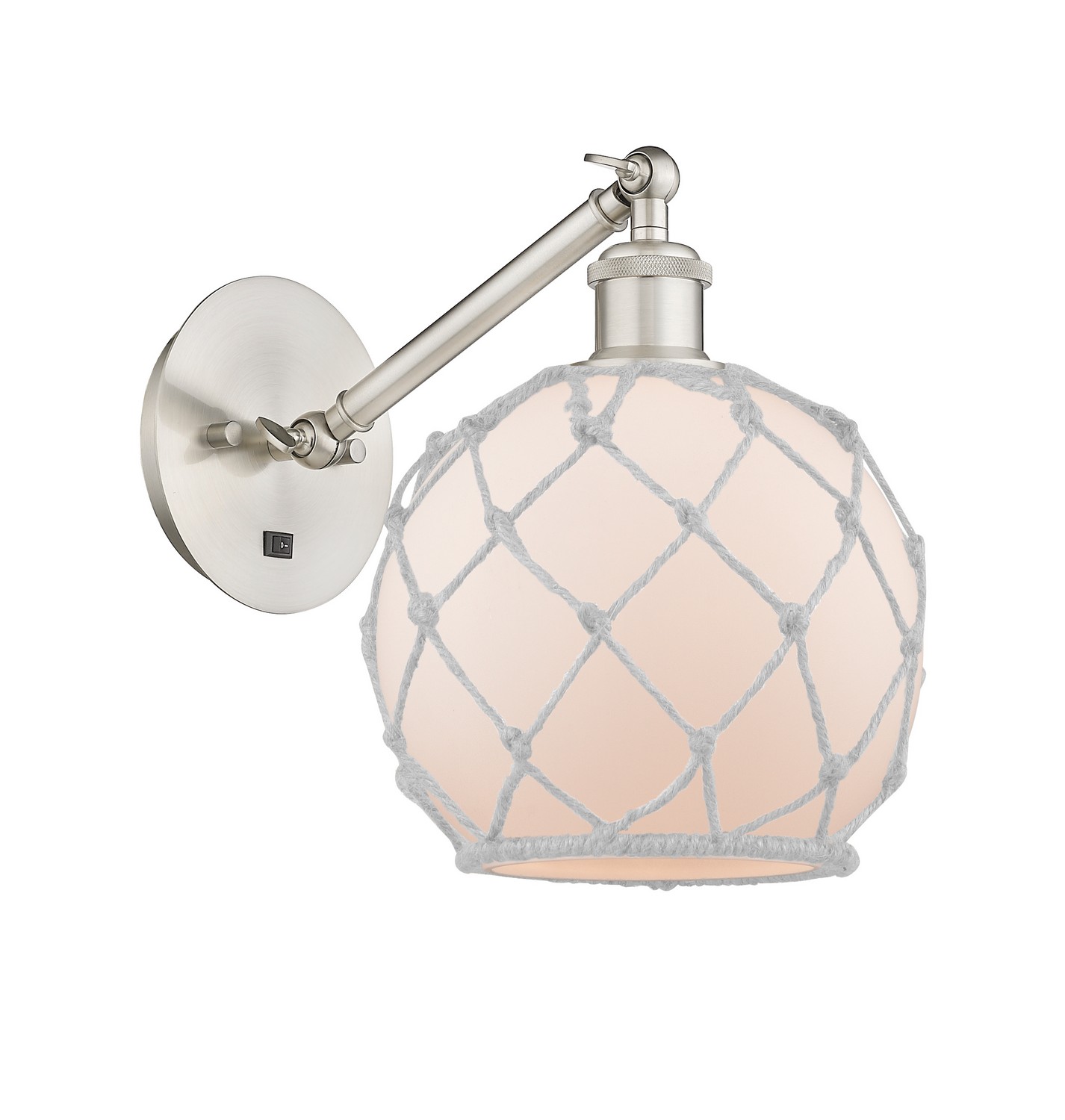 One Light Wall Sconce by Innovations - Ballston Collection, Brushed Satin Nickel Finish - 317-1W-SN-G121-8RW