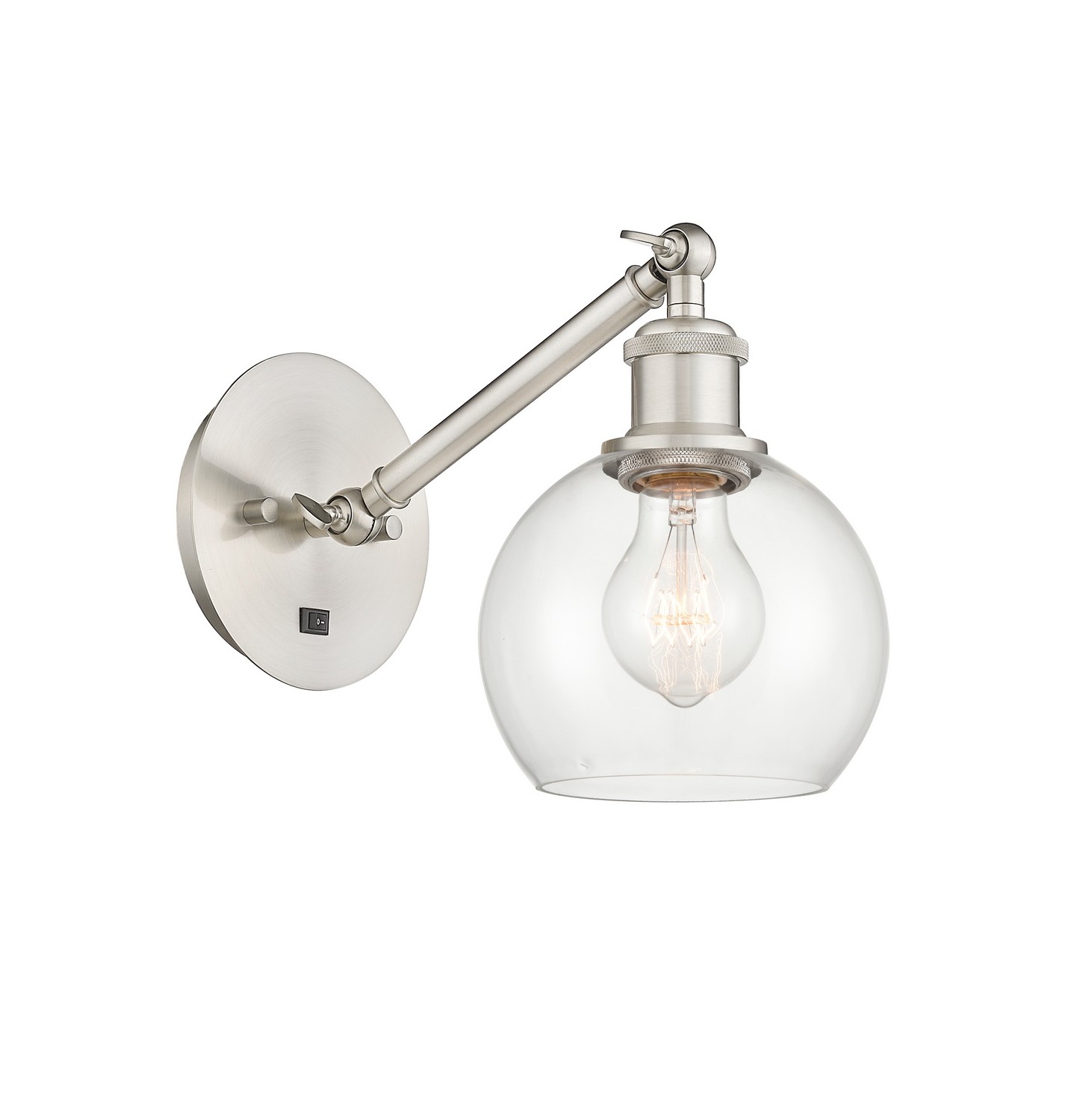 LED Wall Sconce by Innovations - Ballston Collection, Brushed Satin Nickel Finish - 317-1W-SN-G122-6-LED