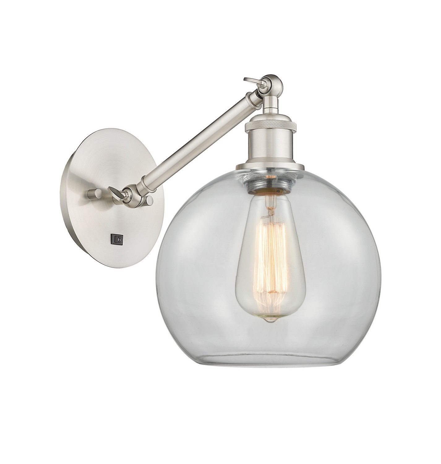 One Light Wall Sconce by Innovations - Ballston Collection, Brushed Satin Nickel Finish - 317-1W-SN-G122-8