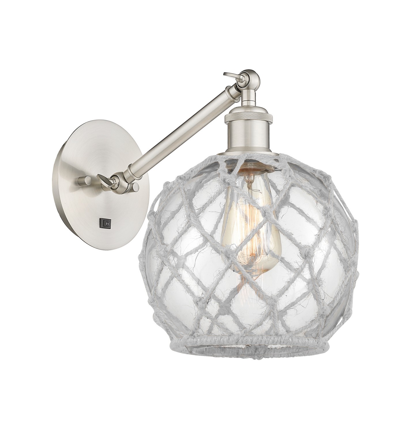 LED Wall Sconce by Innovations - Ballston Collection, Brushed Satin Nickel Finish - 317-1W-SN-G122-8RW-LED