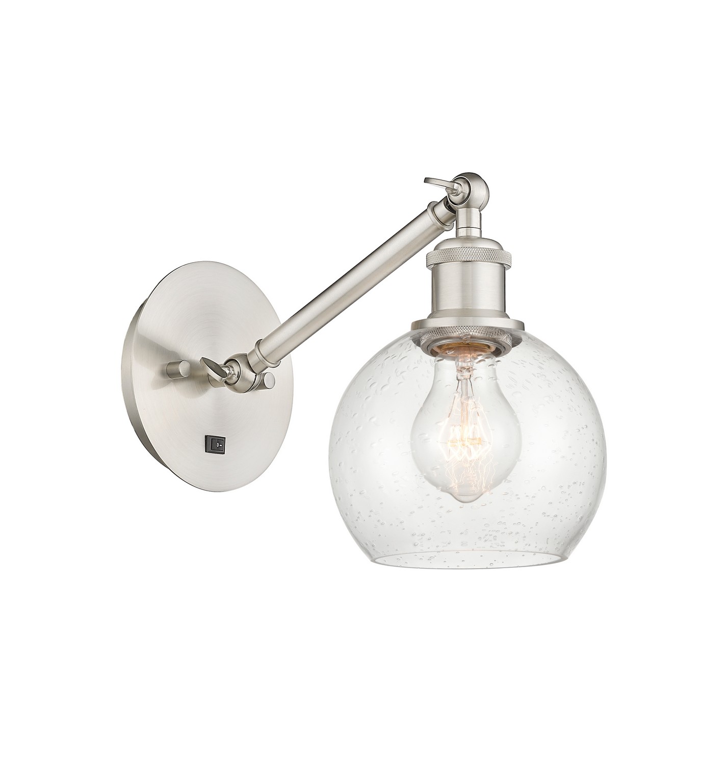 One Light Wall Sconce by Innovations - Ballston Collection, Brushed Satin Nickel Finish - 317-1W-SN-G124-6