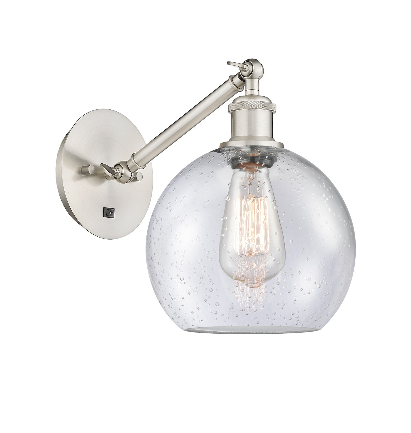 LED Wall Sconce by Innovations - Ballston Collection, Brushed Satin Nickel Finish - 317-1W-SN-G124-8-LED