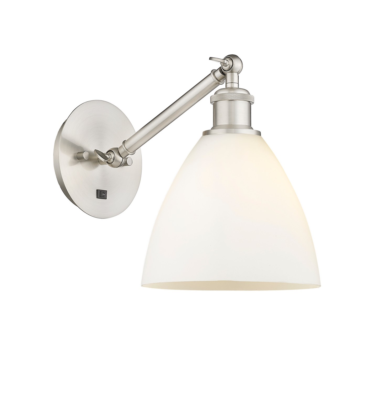 One Light Wall Sconce by Innovations - Ballston Collection, Brushed Satin Nickel Finish - 317-1W-SN-GBD-751